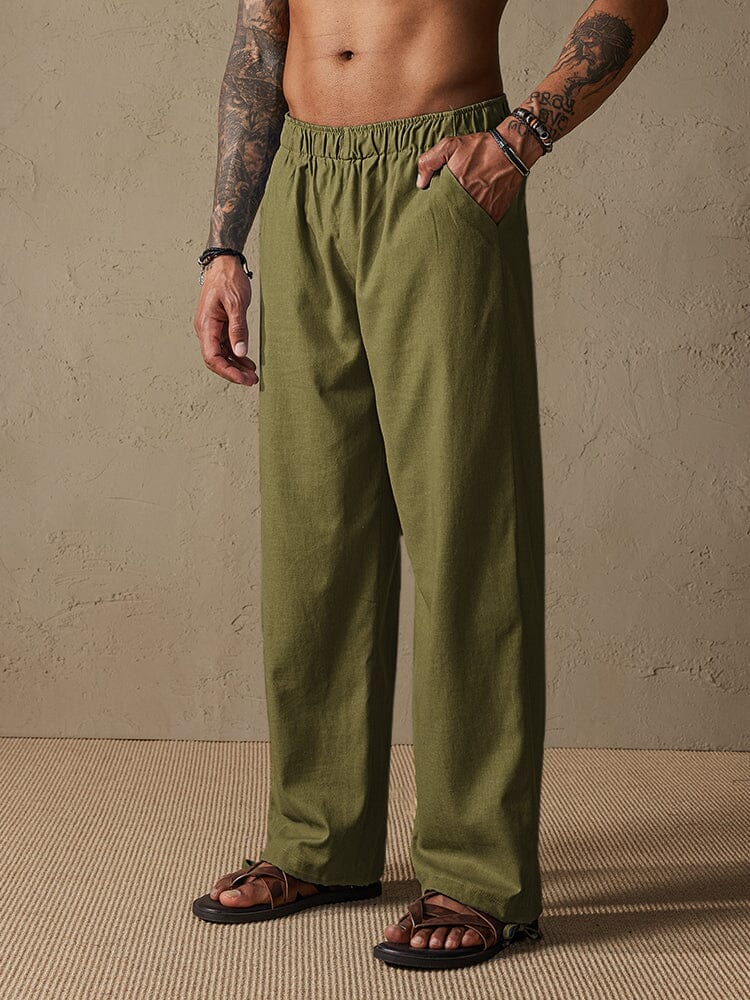 Loose Cotton Beach Pants — Men's | Relaxed Fit | Breezy Coastal Essential