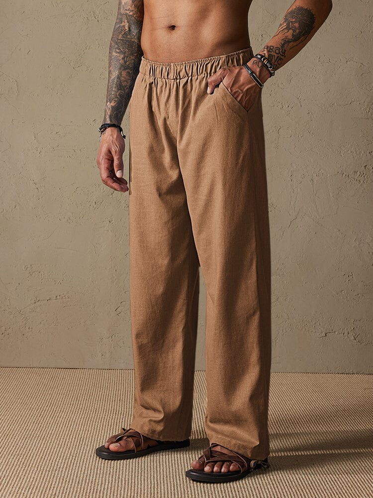 Loose Cotton Beach Pants — Men's | Relaxed Fit | Breezy Coastal Essential