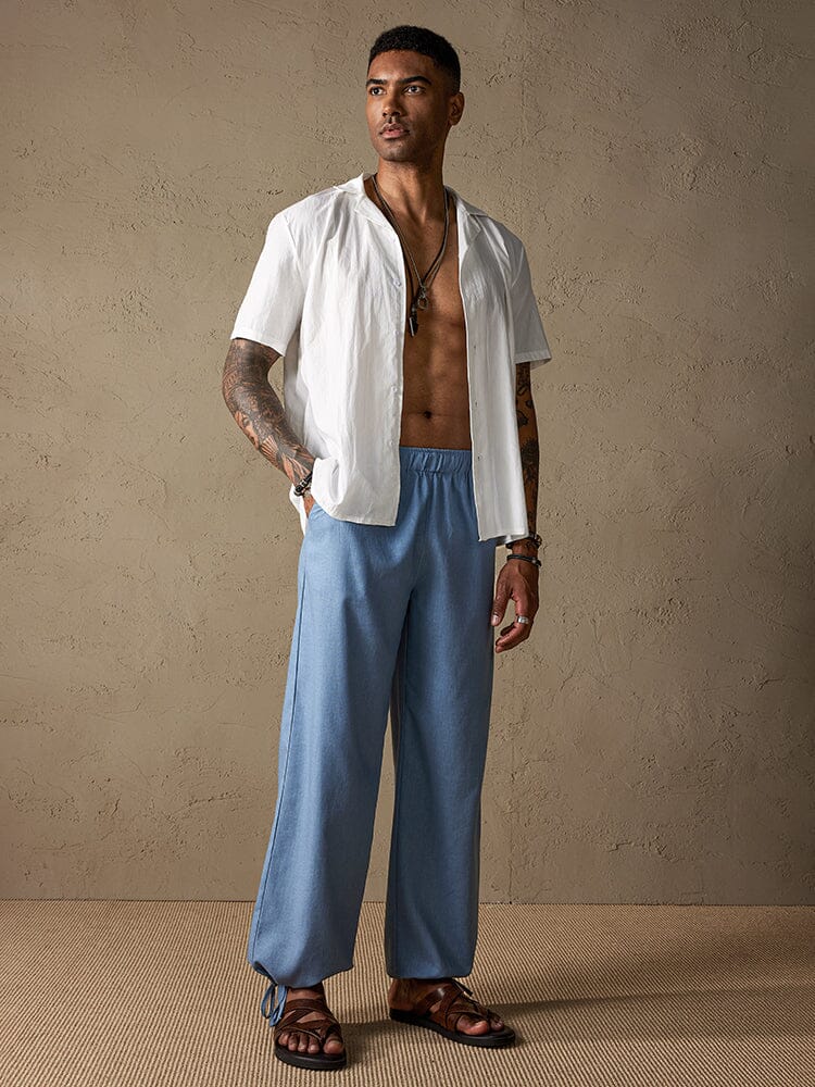 Loose Cotton Beach Pants — Men's | Relaxed Fit | Breezy Coastal Essential