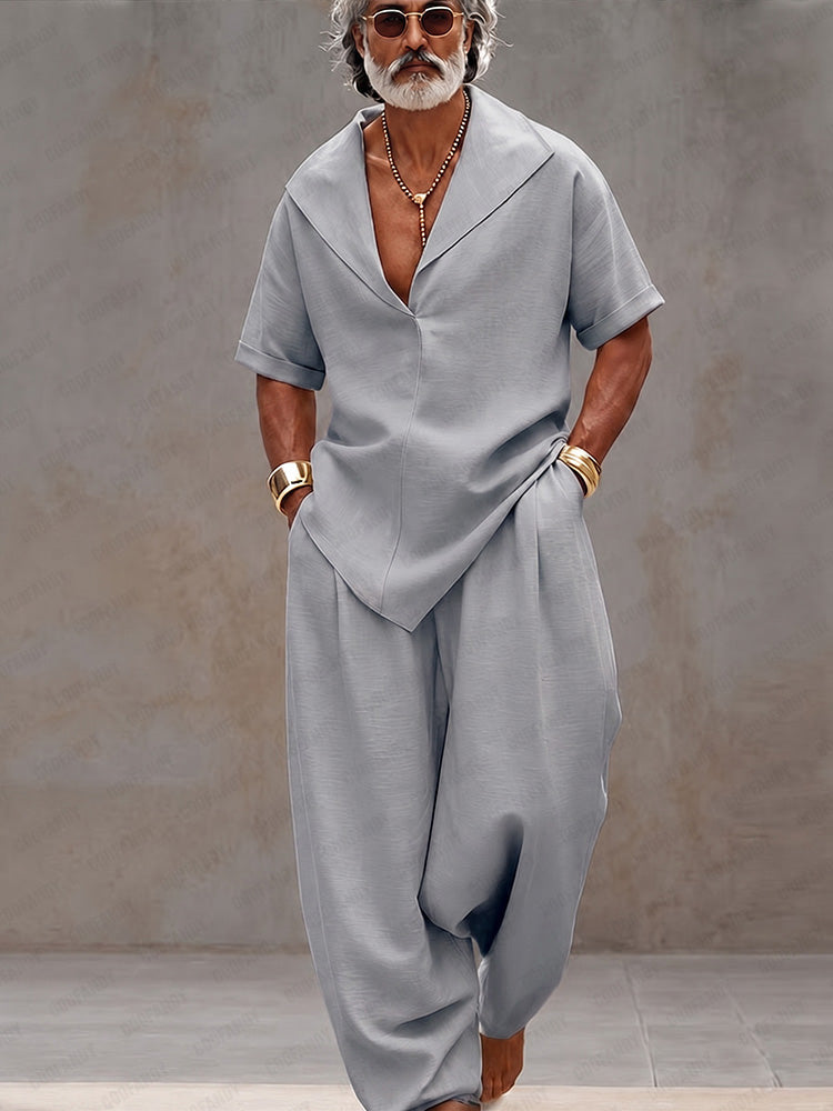 100% Cotton Minimalist Coordinated Set — Men's | Loose Relaxed Fit | Clean Casual