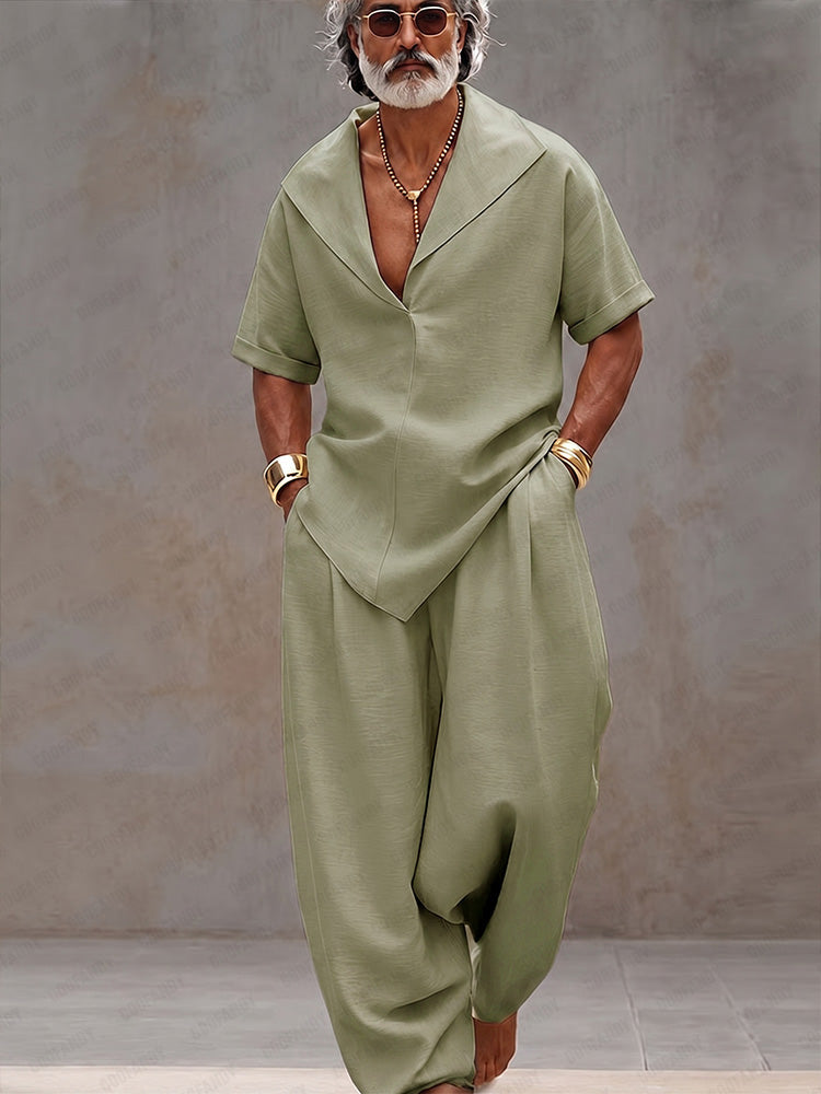 100% Cotton Minimalist Coordinated Set — Men's | Loose Relaxed Fit | Clean Casual