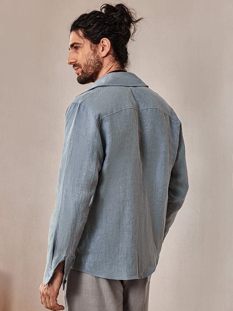 100% Natural Linen Shirt — Men's | Relaxed Open Fit | Pure Comfort Essential