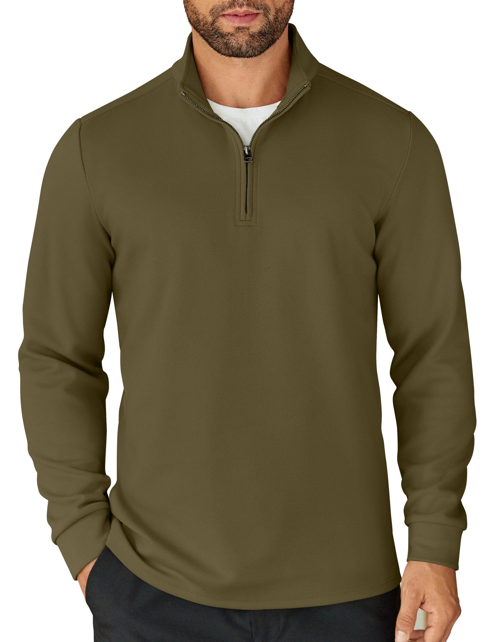 Quarter-Zip Cotton Sweatshirt — Men's | Relaxed Fit | Clean Elevated Essential