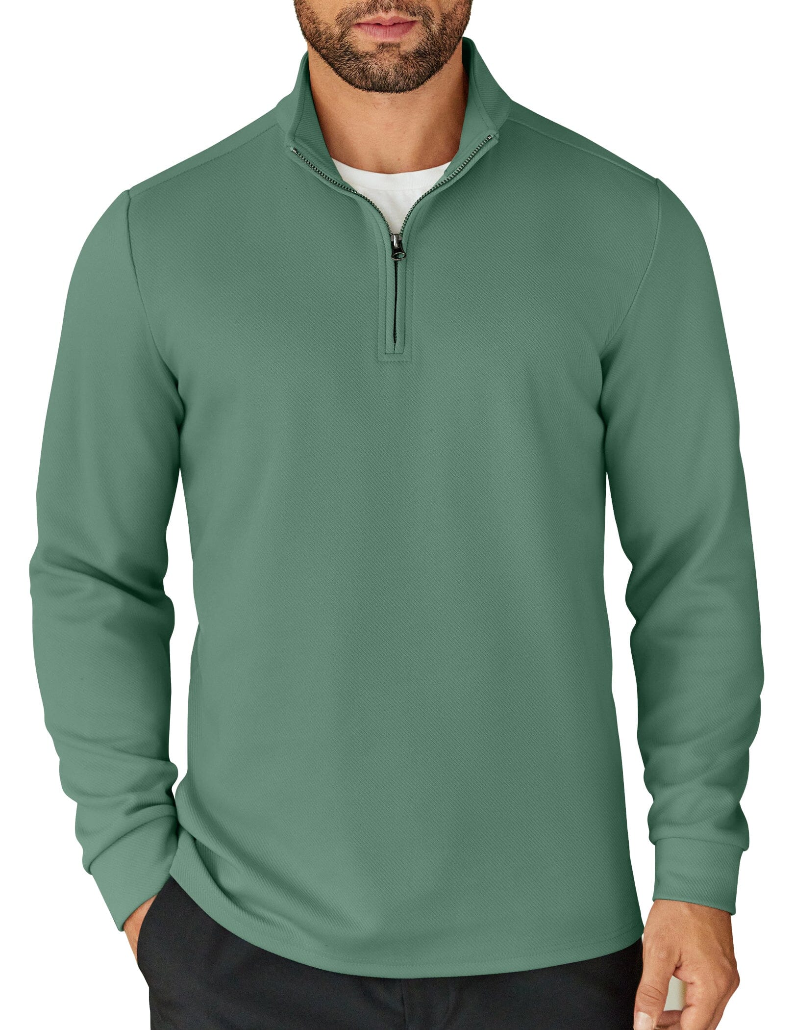 Quarter-Zip Cotton Sweatshirt — Men's | Relaxed Fit | Clean Elevated Essential