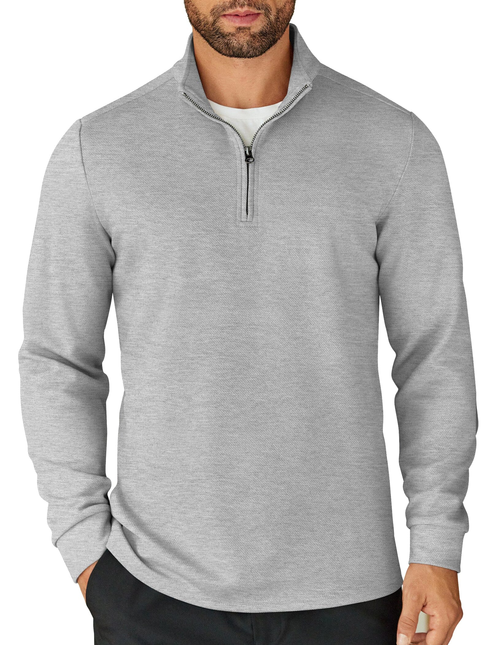 Quarter-Zip Cotton Sweatshirt — Men's | Relaxed Fit | Clean Elevated Essential