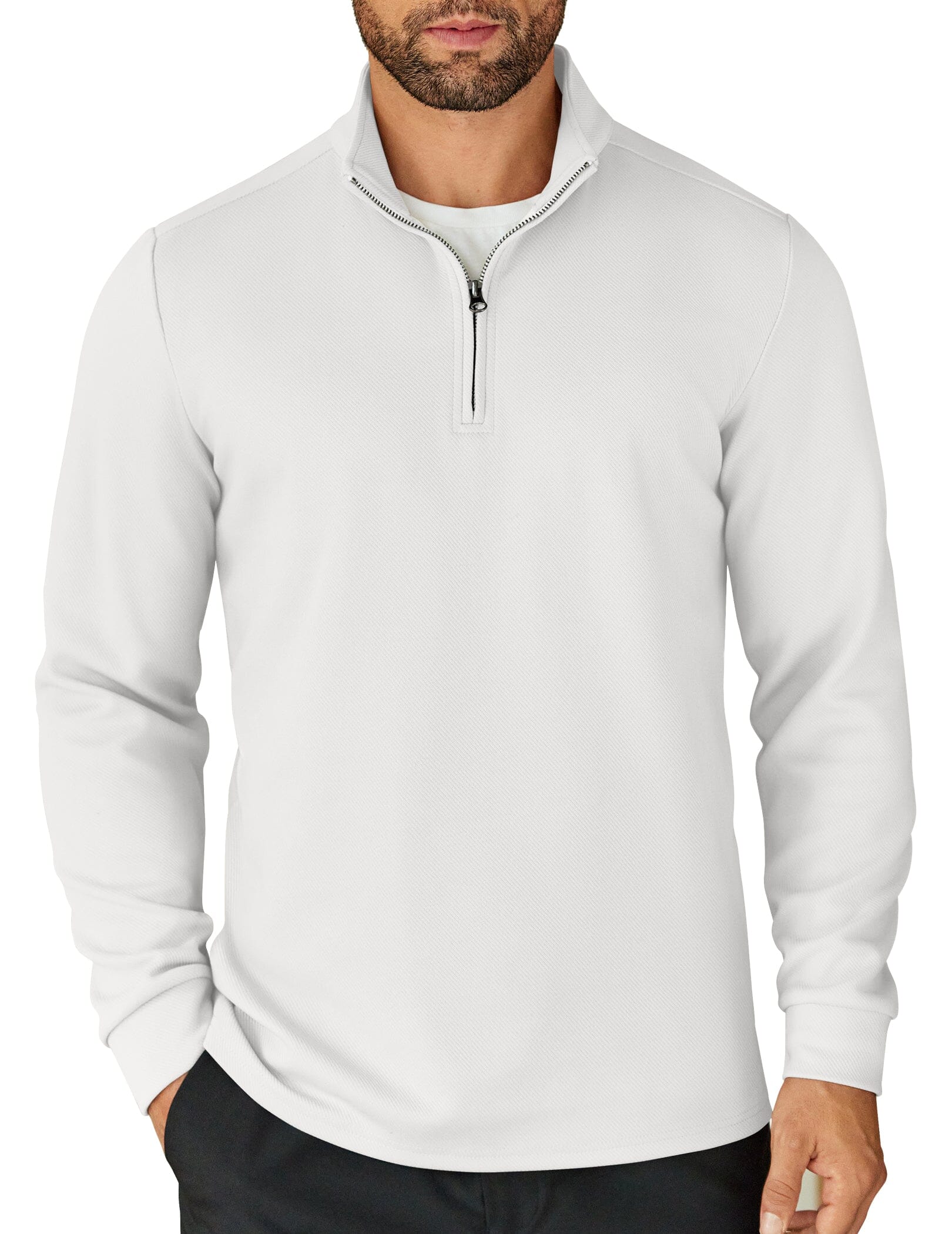 Quarter-Zip Cotton Sweatshirt — Men's | Relaxed Fit | Clean Elevated Essential