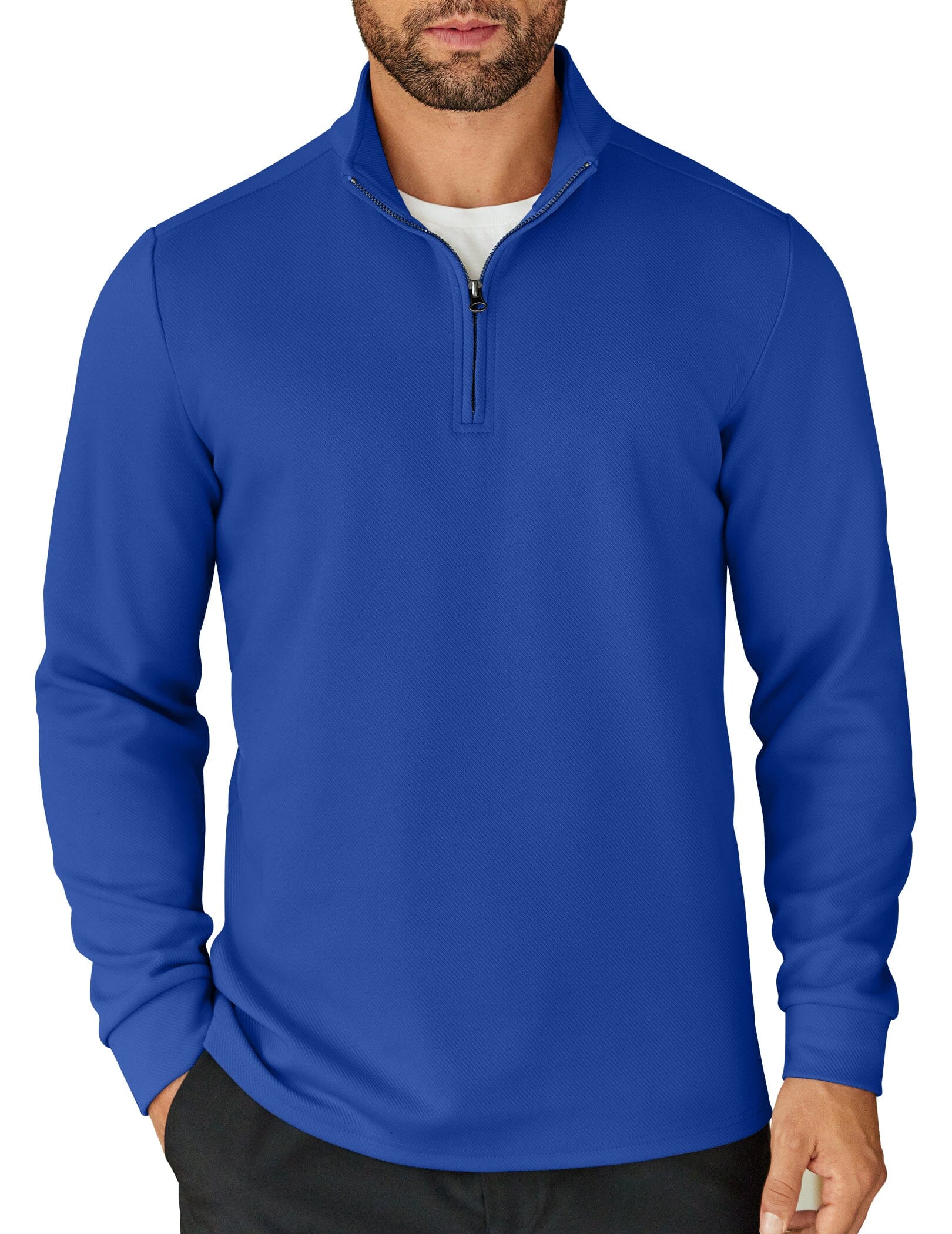 Quarter-Zip Cotton Sweatshirt — Men's | Relaxed Fit | Clean Elevated Essential