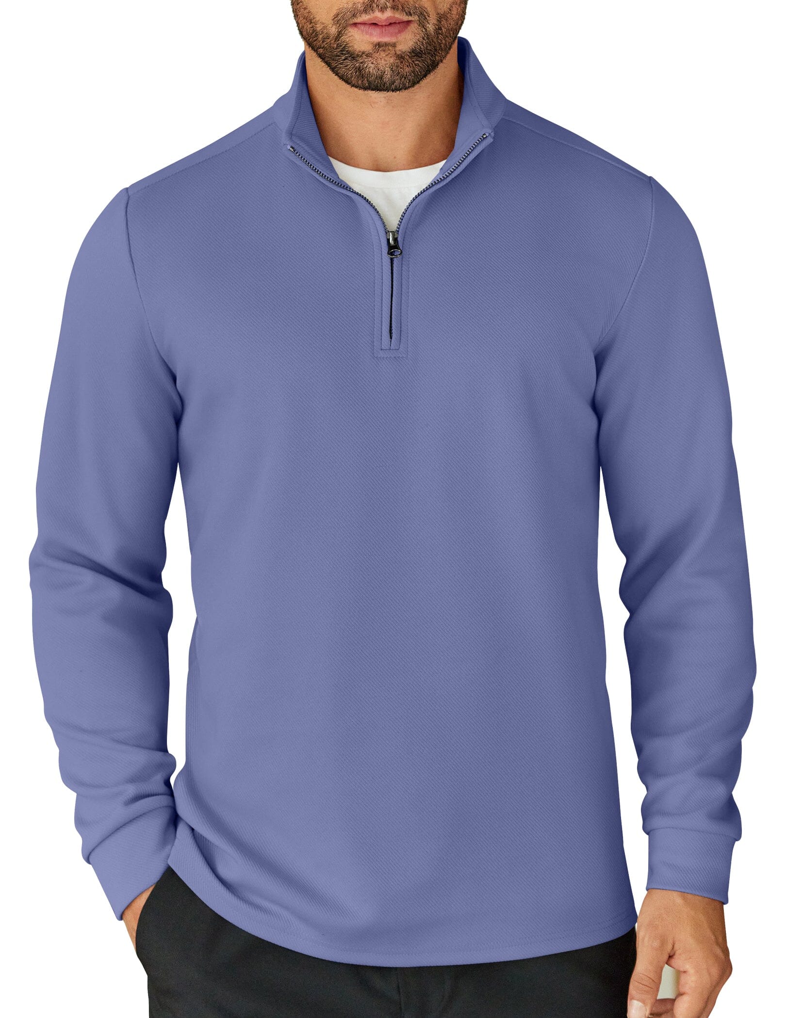 Quarter-Zip Cotton Sweatshirt — Men's | Relaxed Fit | Clean Elevated Essential
