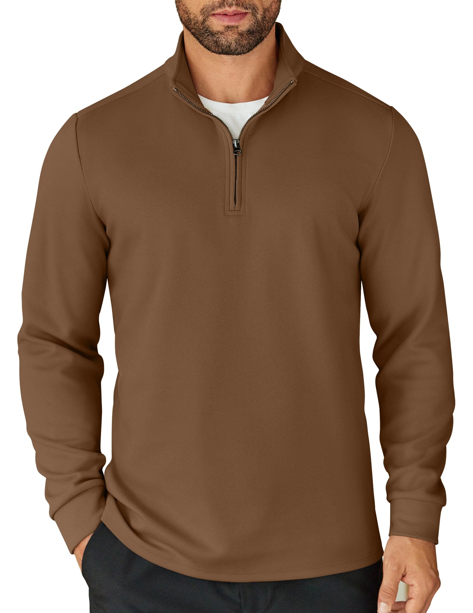 Quarter-Zip Cotton Sweatshirt — Men's | Relaxed Fit | Clean Elevated Essential