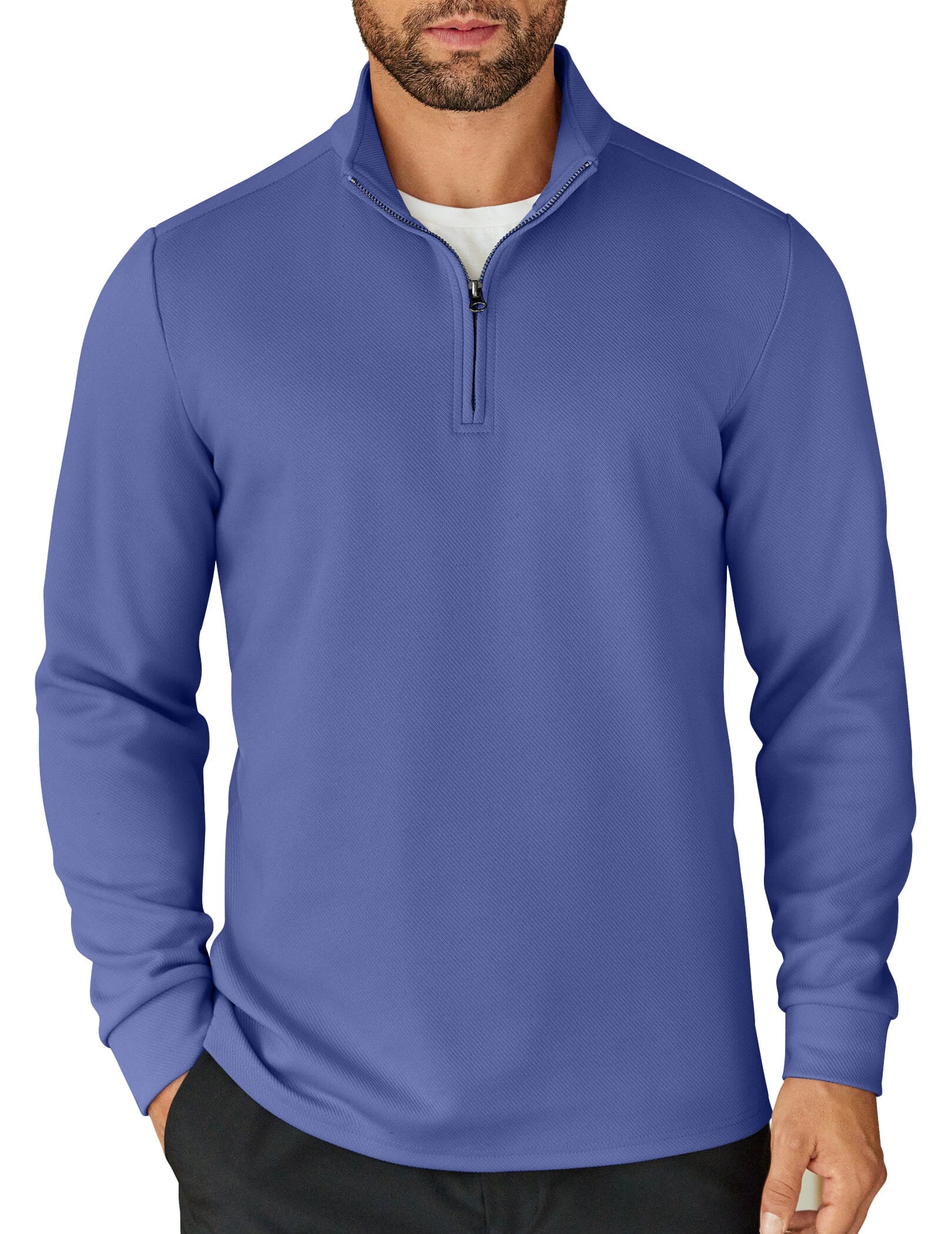 Quarter-Zip Cotton Sweatshirt — Men's | Relaxed Fit | Clean Elevated Essential