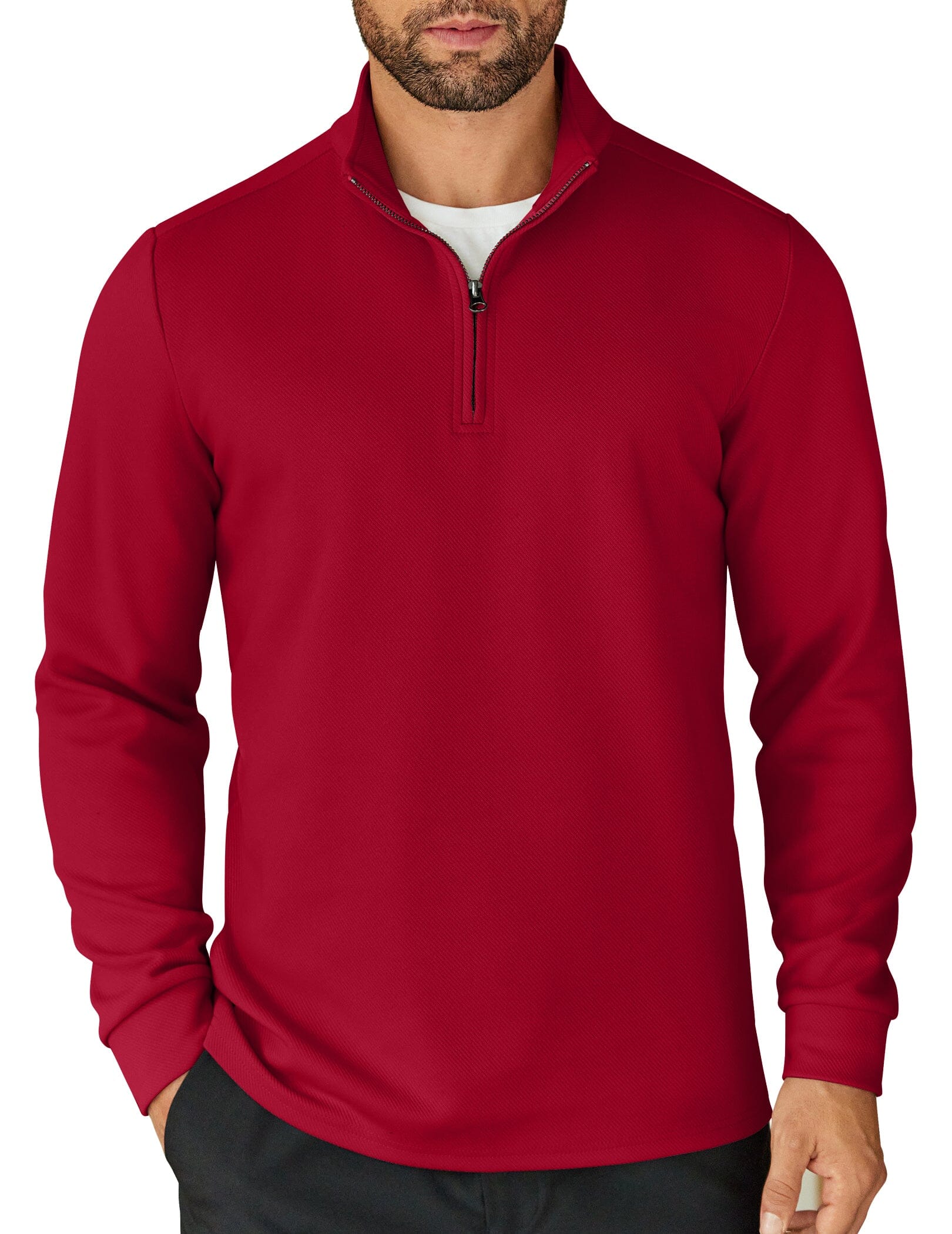 Quarter-Zip Cotton Sweatshirt — Men's | Relaxed Fit | Clean Elevated Essential