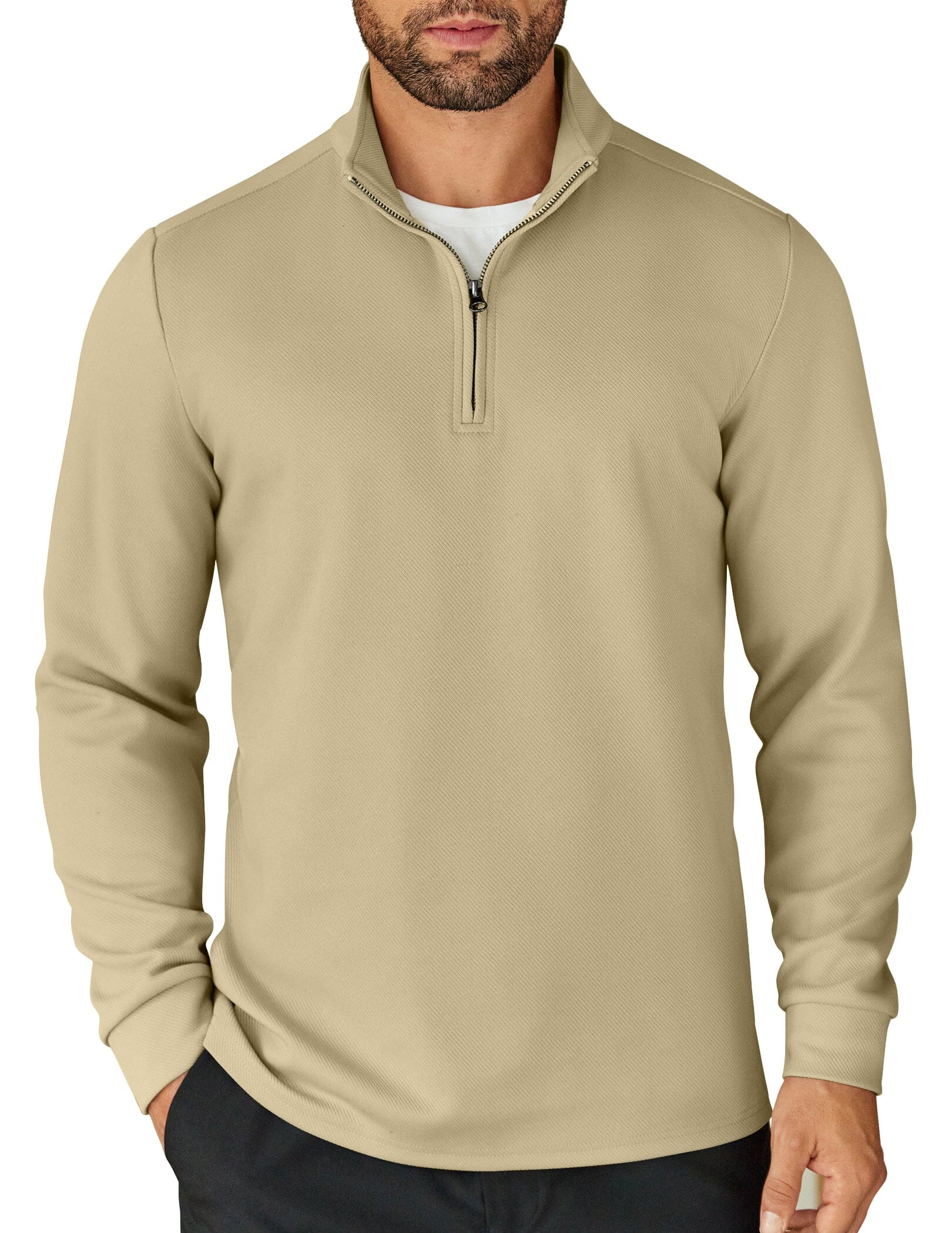 Quarter-Zip Cotton Sweatshirt — Men's | Relaxed Fit | Clean Elevated Essential