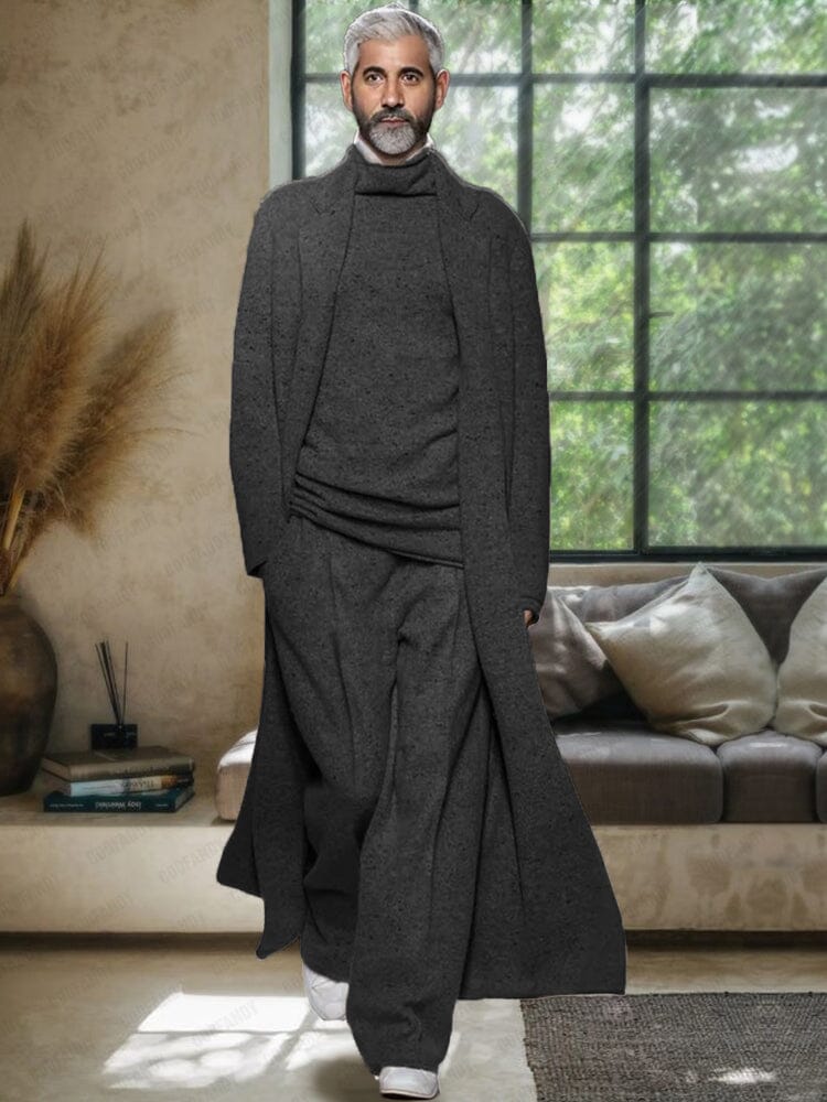 Soft Cotton Blend Three-Piece Set — Men's | Tailored Relaxed Fit | Smart Casual