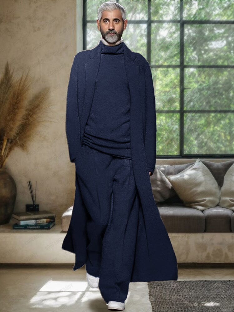Soft Cotton Blend Three-Piece Set — Men's | Tailored Relaxed Fit | Smart Casual
