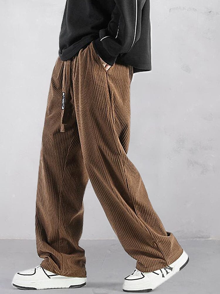 Straight-Leg Cotton Corduroy Trousers — Men's | Relaxed Fit | Textured Classic