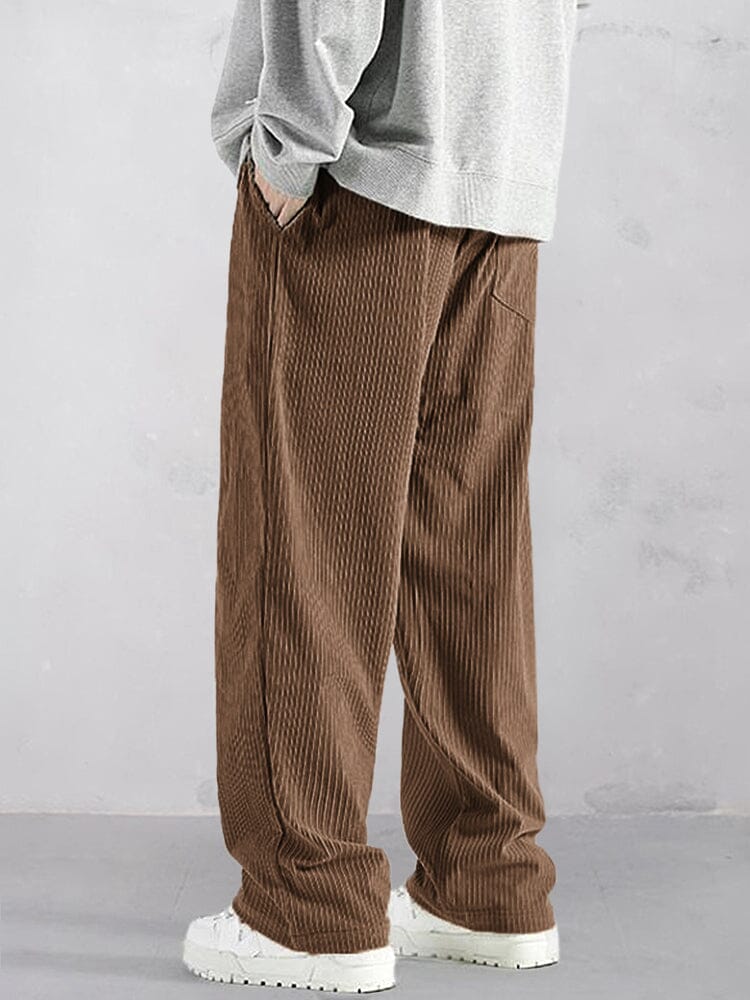 Straight-Leg Cotton Corduroy Trousers — Men's | Relaxed Fit | Textured Classic