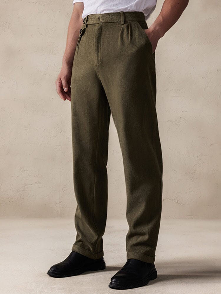 Stretch Faux Suede Trousers — Men's | Slim Fit | Sleek Smart-Casual