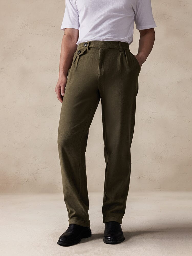 Stretch Faux Suede Trousers — Men's | Slim Fit | Sleek Smart-Casual