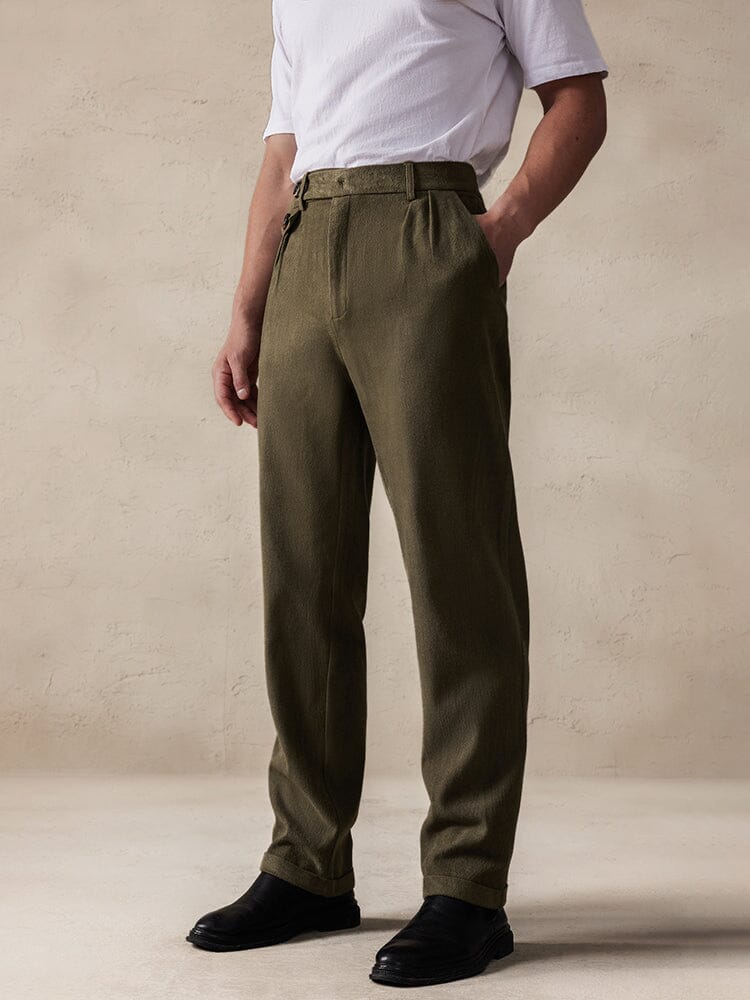 Stretch Faux Suede Trousers — Men's | Slim Fit | Sleek Smart-Casual