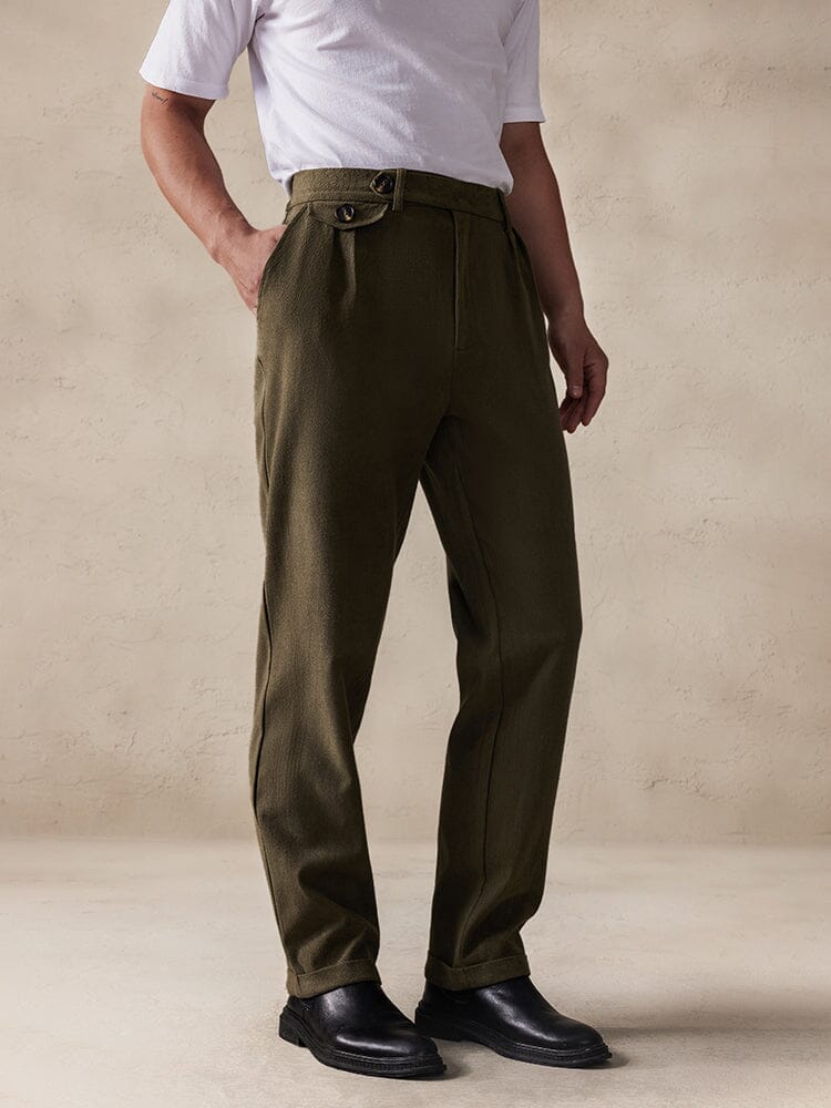Stretch Faux Suede Trousers — Men's | Slim Fit | Sleek Smart-Casual