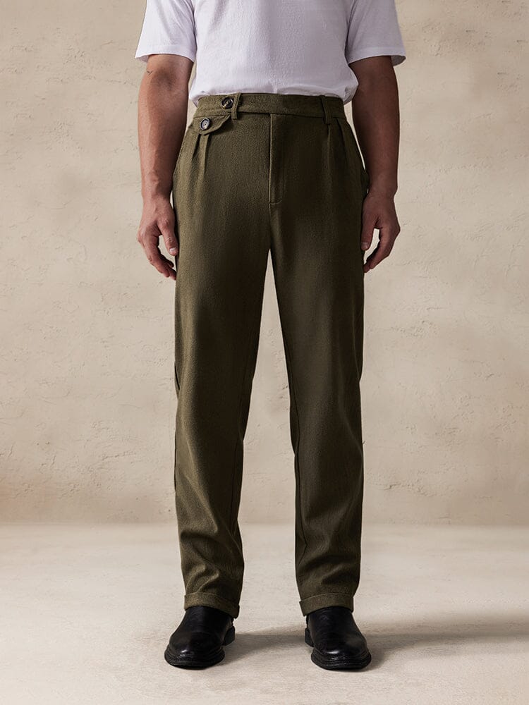 Stretch Faux Suede Trousers — Men's | Slim Fit | Sleek Smart-Casual