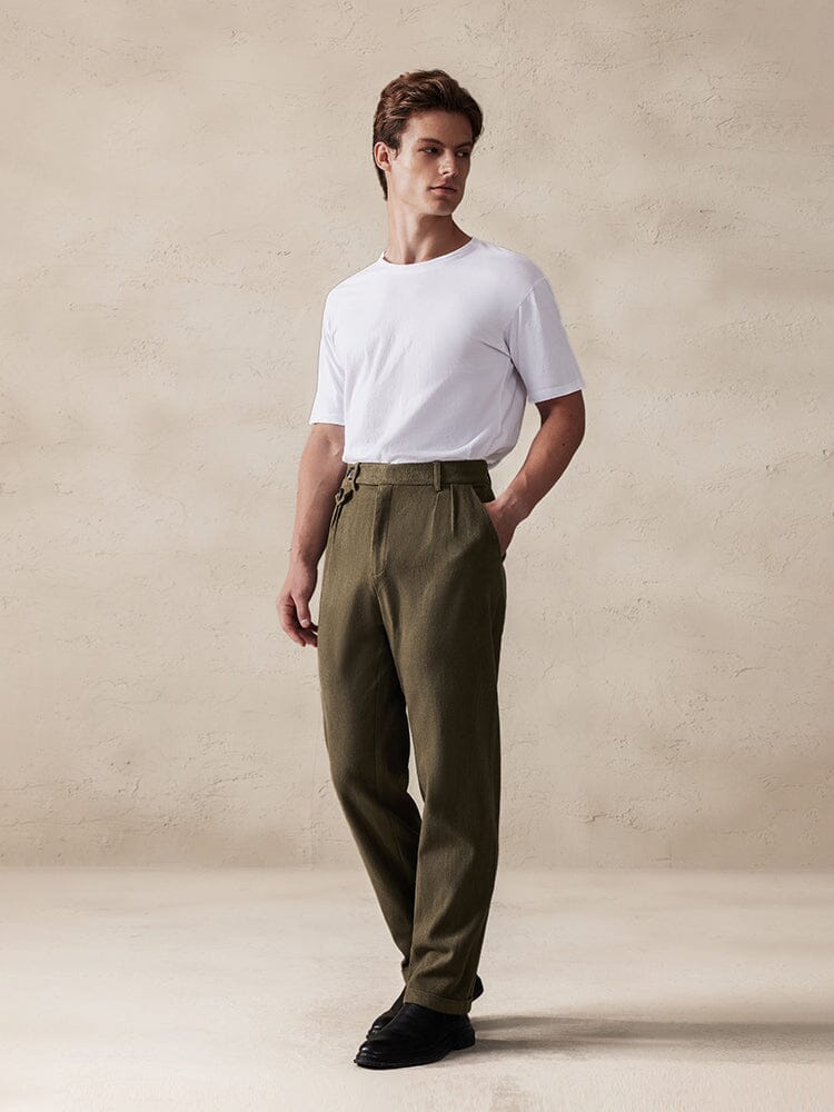 Stretch Faux Suede Trousers — Men's | Slim Fit | Sleek Smart-Casual