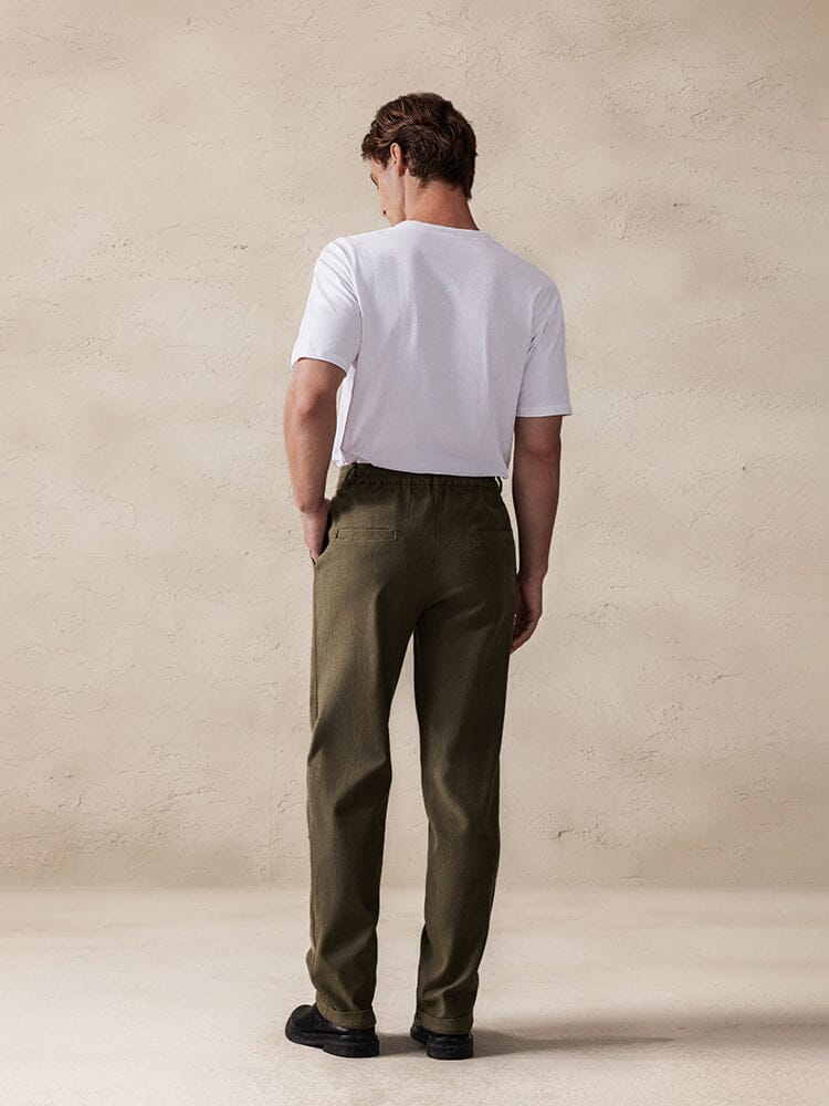 Stretch Faux Suede Trousers — Men's | Slim Fit | Sleek Smart-Casual