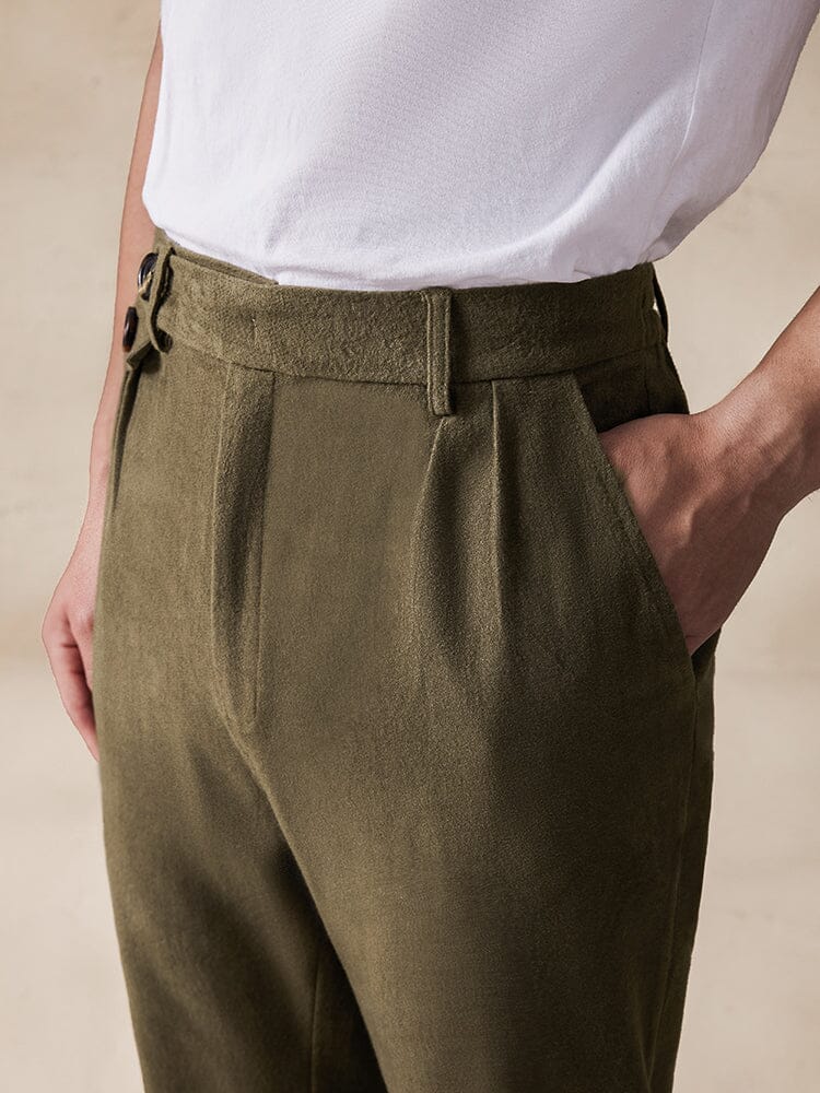 Stretch Faux Suede Trousers — Men's | Slim Fit | Sleek Smart-Casual