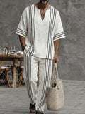 Striped Cotton Coordinated Set — Men's | Relaxed Fit | Clean Classic Casual