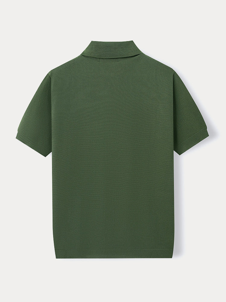 Jacquard Knit Short-Sleeve Shirt — Men's | Relaxed Fit | Textured Summer