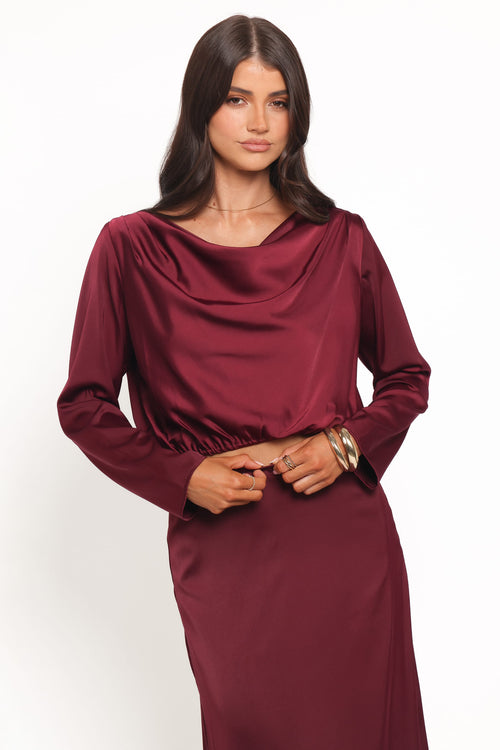 Catherine — Rich-Tone Woven Skirt Set | Tailored Two-Piece | Refined Style