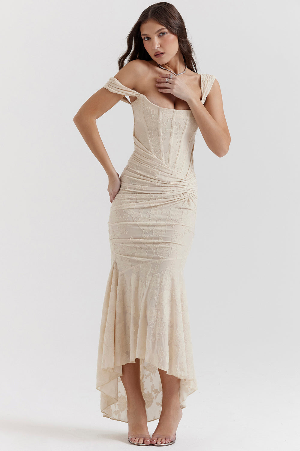 Charlotte — Lace Ruched Bodycon Dress | Fitted Silhouette | Sultry Evening