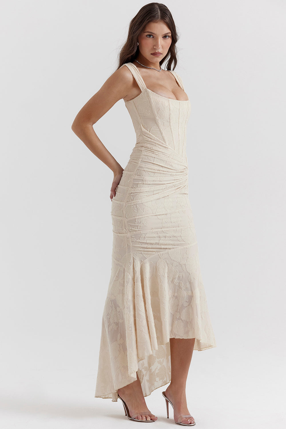 Charlotte — Lace Ruched Bodycon Dress | Fitted Silhouette | Sultry Evening