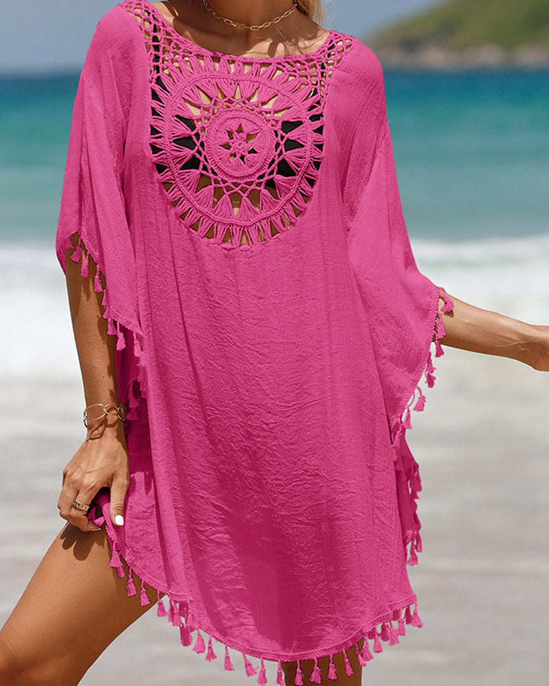 Chrissy — Woven Beach Cover-Up | Open Drape | Relaxed Festival Style