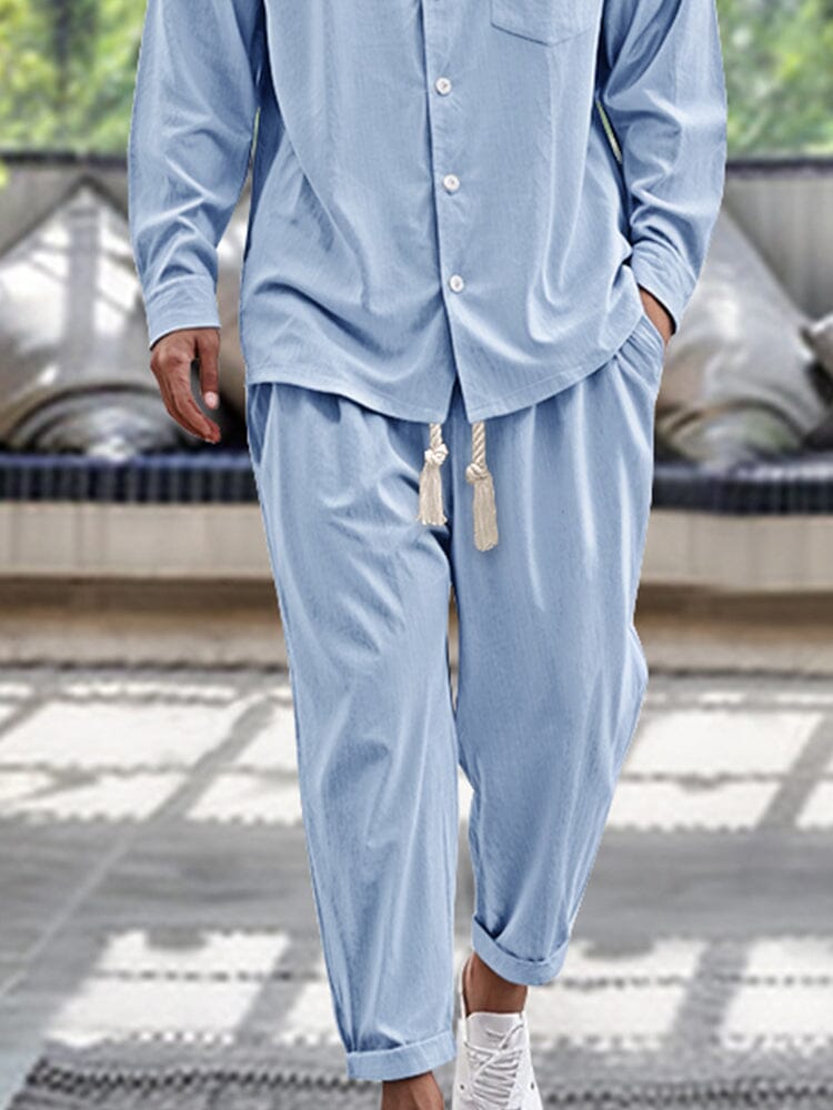 100% Cotton Shirt & Pants Set — Men's | Comfort Fit | Clean Casual Essential