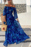 Cosette — Floral Off-Shoulder Maxi Dress | Flowing Woven | Romantic Resort