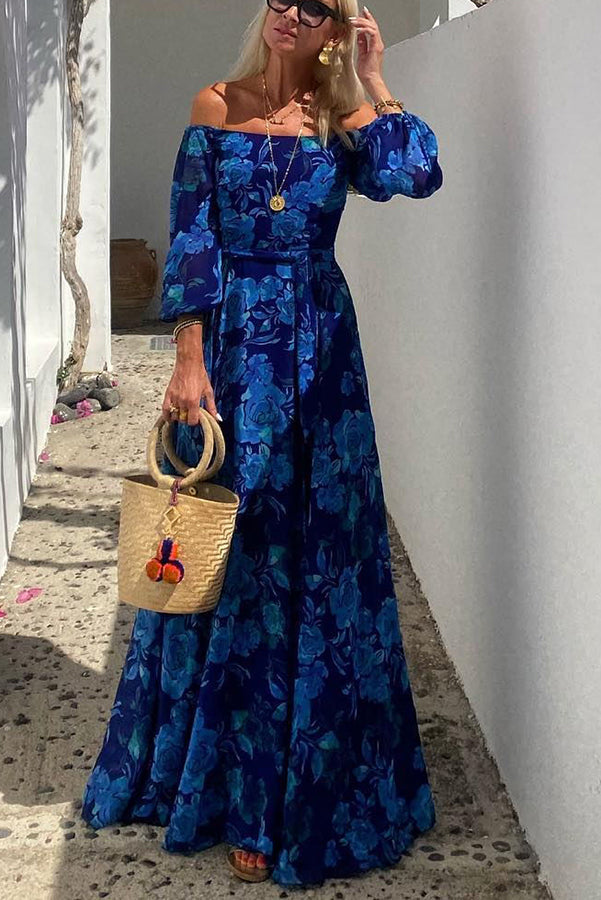 Cosette — Floral Off-Shoulder Maxi Dress | Flowing Woven | Romantic Resort