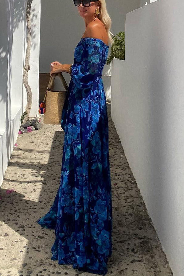 Cosette — Floral Off-Shoulder Maxi Dress | Flowing Woven | Romantic Resort