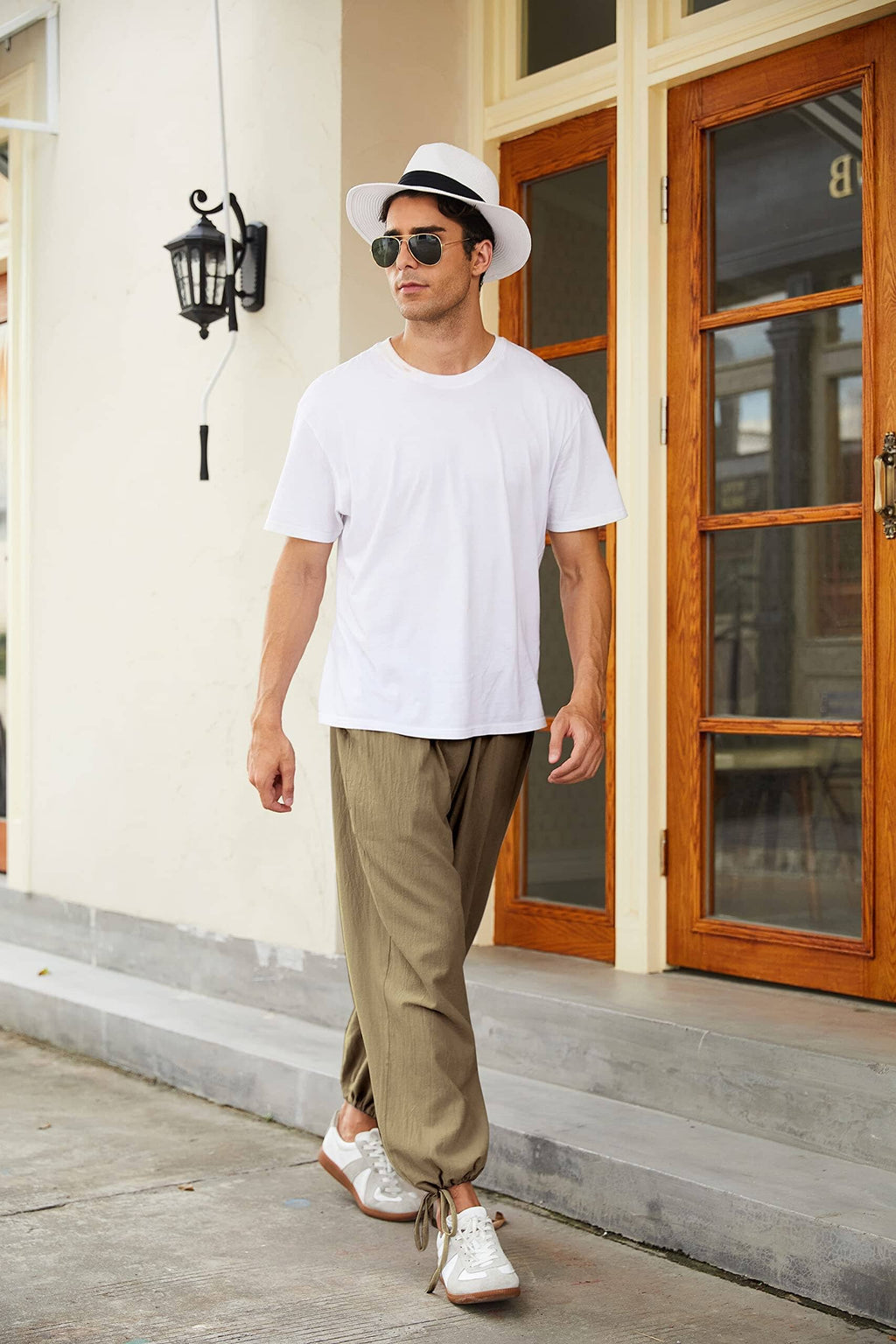 Cotton Linen Loose Yoga Pants — Men's | Wide-Leg Relaxed Fit | Breathable Essential