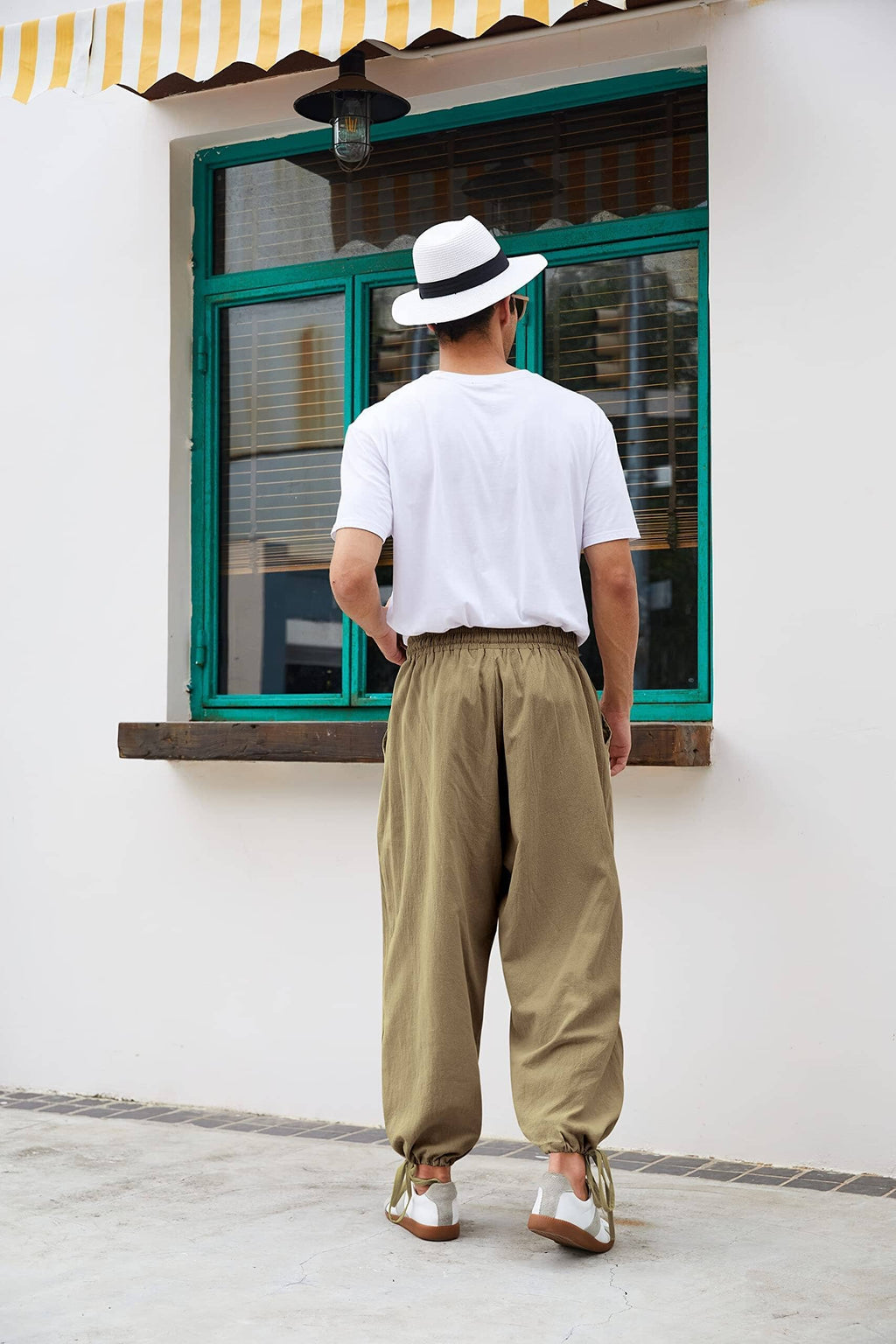 Cotton Linen Loose Yoga Pants — Men's | Wide-Leg Relaxed Fit | Breathable Essential