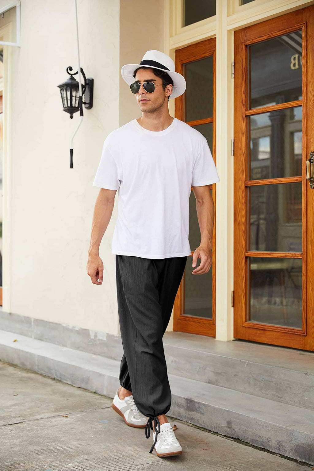 Cotton Linen Loose Yoga Pants — Men's | Wide-Leg Relaxed Fit | Breathable Essential