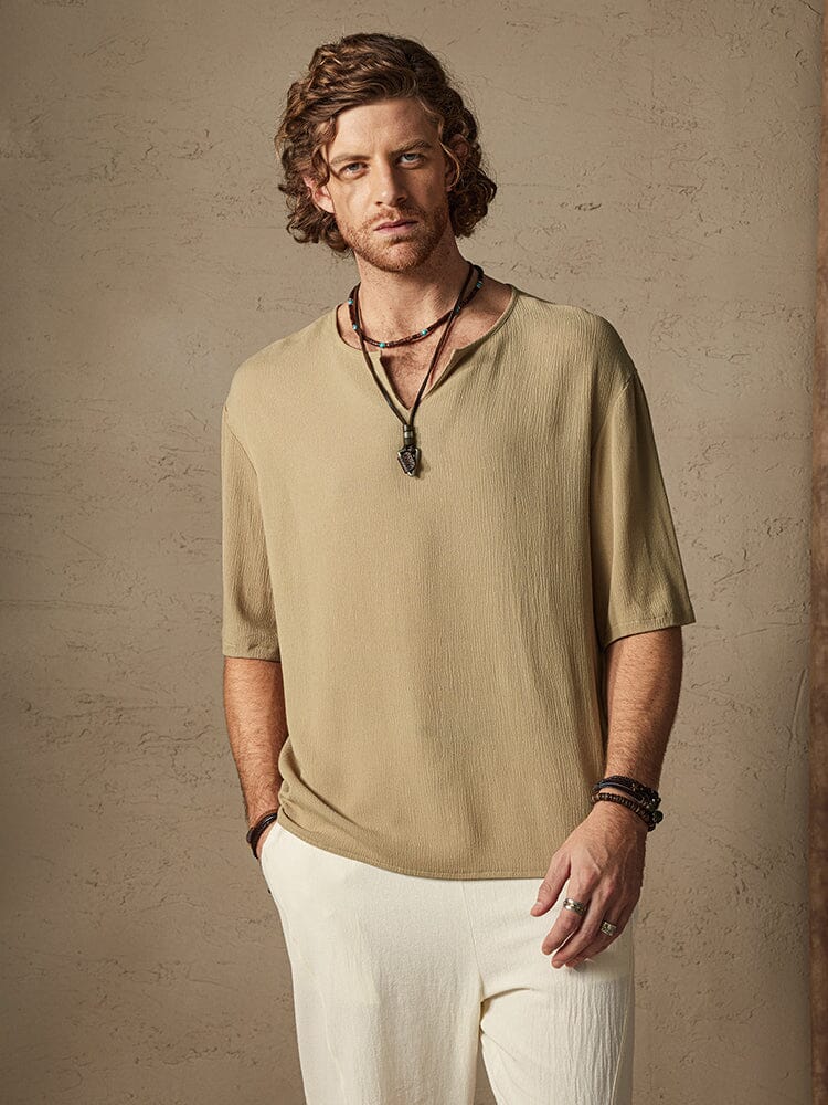 Solid Cotton Shirt — Men's | Relaxed Fit | Clean Weekend Essential
