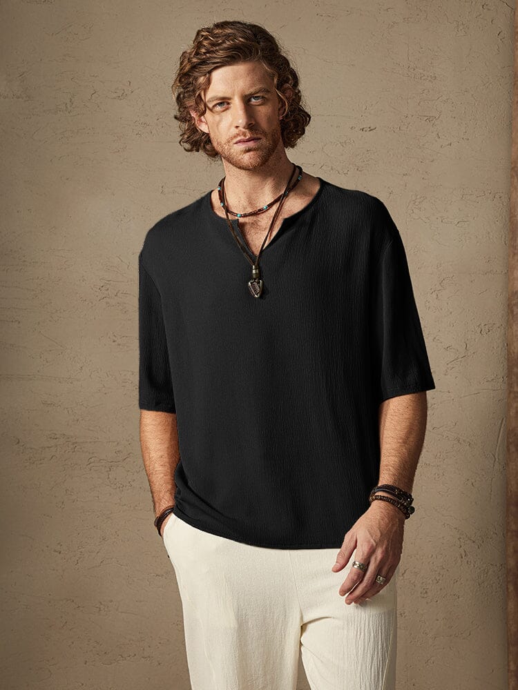 Solid Cotton Shirt — Men's | Relaxed Fit | Clean Weekend Essential