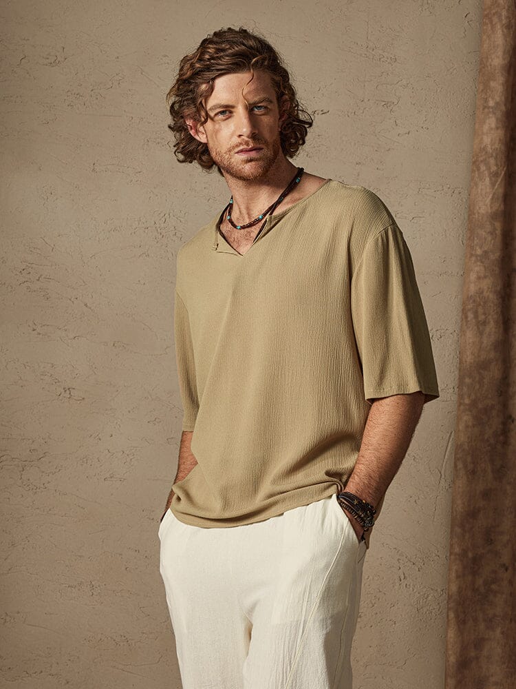 Solid Cotton Shirt — Men's | Relaxed Fit | Clean Weekend Essential