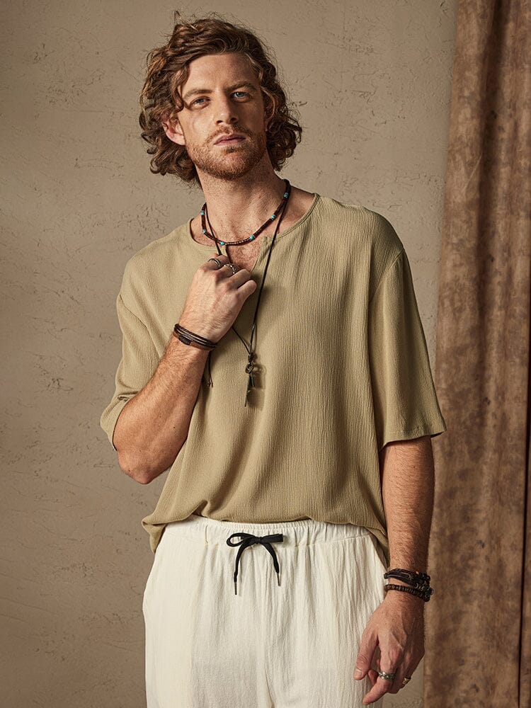 Solid Cotton Shirt — Men's | Relaxed Fit | Clean Weekend Essential