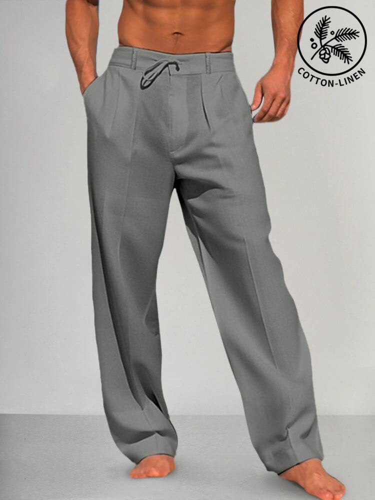 Straight-Leg Cotton Linen Trousers — Men's | Relaxed Fit | Easy Everyday