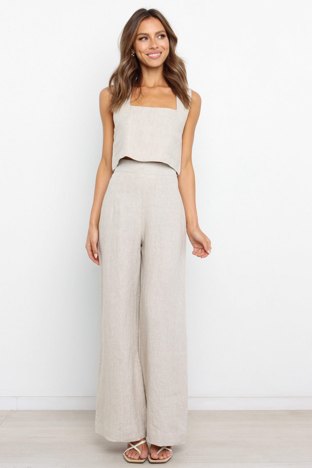 Devlin — Neutral Wide-Leg Woven Trousers | Relaxed Fit | Everyday Essential