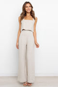 Devlin — Neutral Wide-Leg Woven Trousers | Relaxed Fit | Everyday Essential