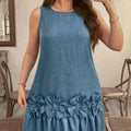 Embossed Floral Cotton Midi Dress — Women's | Textured Woven | Resort Wear