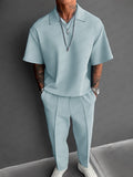 Stretch Woven Summer Two-Piece Set — Men's | Relaxed Fit | Resort & Vacation